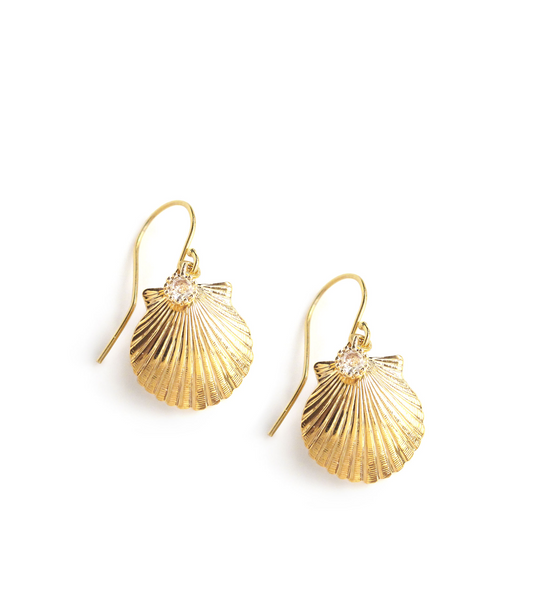 Guld Seashell øreringe