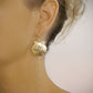 Guld Seashell øreringe med hængende kæde - Store