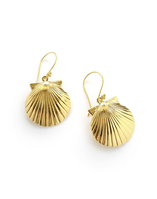 Guld Seashell øreringe - Store